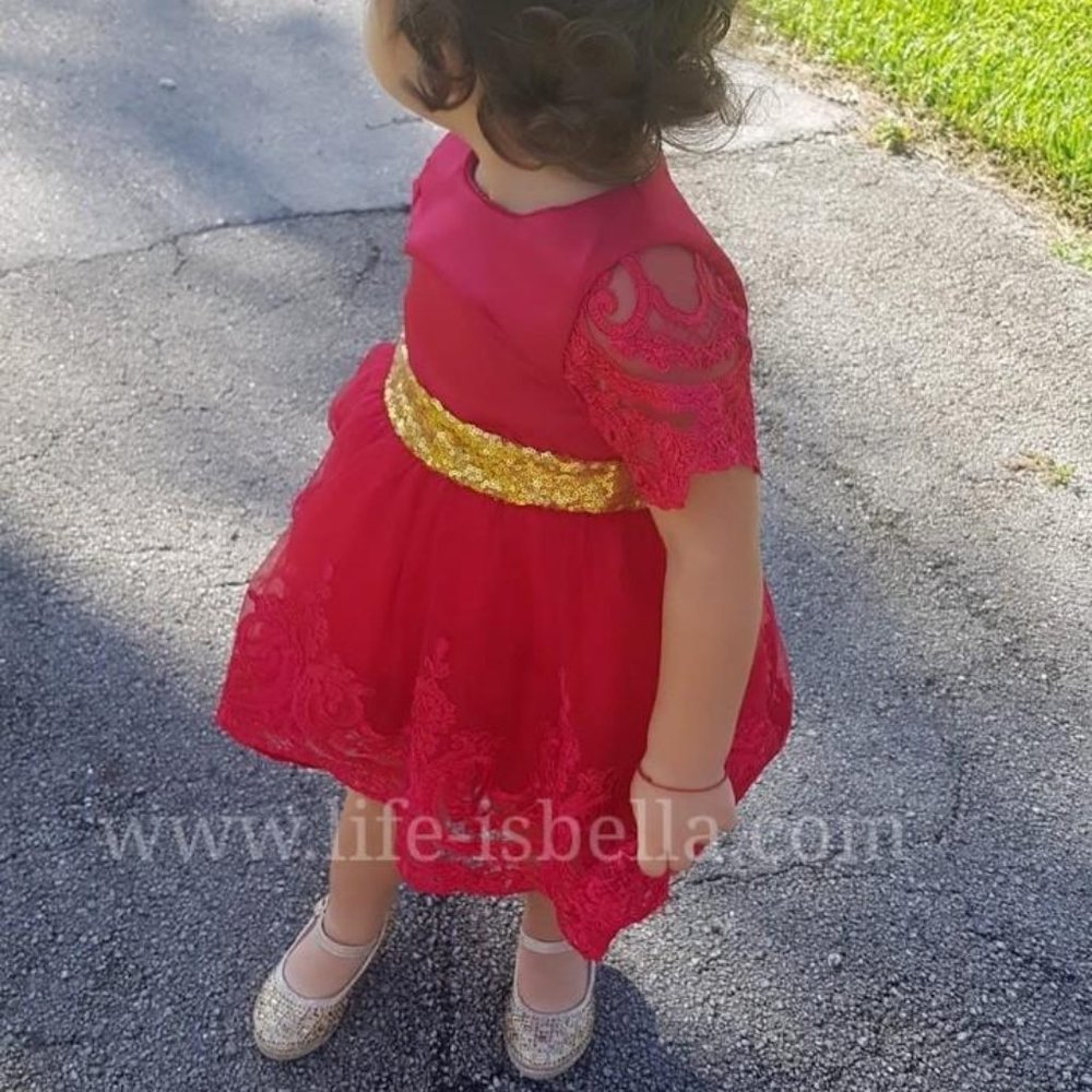 Toddler Kids Fancy Red Dress